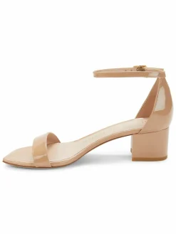 Stuart Weitzman Simple Patent Leather Ankle Strap Sandals