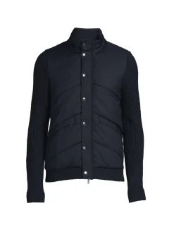 Reiss Coats & Jackets|Sinclair Wool Blend Knit Puffer Jacket Navy