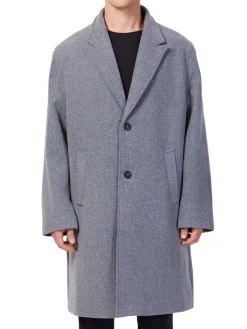 Hyden Yoo Coats & Jackets|Single Breasted Wool Blend Overcoat Medium Grey