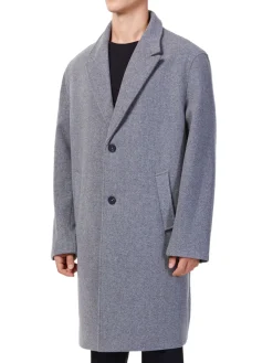 Hyden Yoo Coats & Jackets|Single Breasted Wool Blend Overcoat Medium Grey