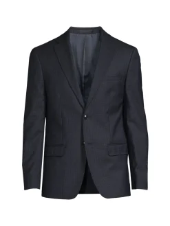 Calvin Klein Blazers & Sportcoats|Slim Fit Check Wool Blend Blazer Dark Blue