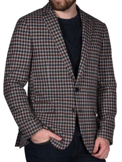 Original Penguin Blazers & Sportcoats|Slim Fit Checked Wool Blend Blazer Grey