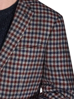 Original Penguin Blazers & Sportcoats|Slim Fit Checked Wool Blend Blazer Grey