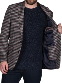 Original Penguin Blazers & Sportcoats|Slim Fit Checked Wool Blend Blazer Grey