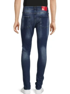 Elie Balleh Jeans|Slim Fit Distressed Jeans Indigo