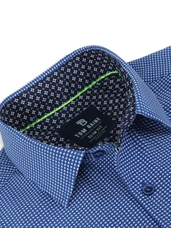 Tom Baine Casual Button-Down Shirts|Slim Fit Foulard Button Down Shirt Royal