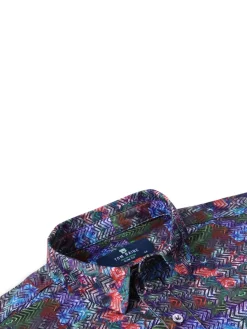 Tom Baine Activewear|Slim Fit Herringbone Golf Shirt Blue