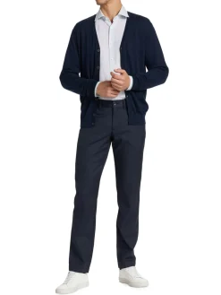 Saks Fifth Avenue Sweaters|Slim Fit Lightweight Cotton Cardigan Navy