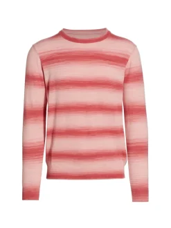 Saks Fifth Avenue Sweaters|Slim Fit Ombre Striped Crewneck Sweater Coral