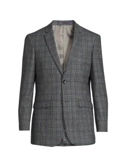 DOUGLAS & GRAHAME Blazers & Sportcoats|Slim Fit Plaid Blazer Grey