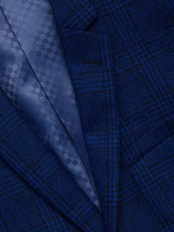 DOUGLAS & GRAHAME Blazers & Sportcoats|Slim Fit Plaid Wool Blazer Blue