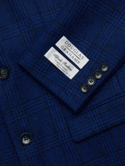DOUGLAS & GRAHAME Blazers & Sportcoats|Slim Fit Plaid Wool Blazer Blue