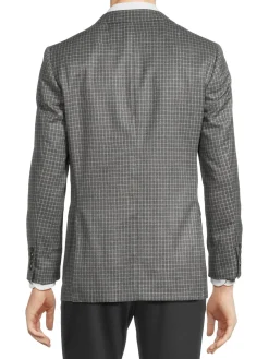 DOUGLAS & GRAHAME Blazers & Sportcoats|Slim Fit Plaid Wool Blazer Grey