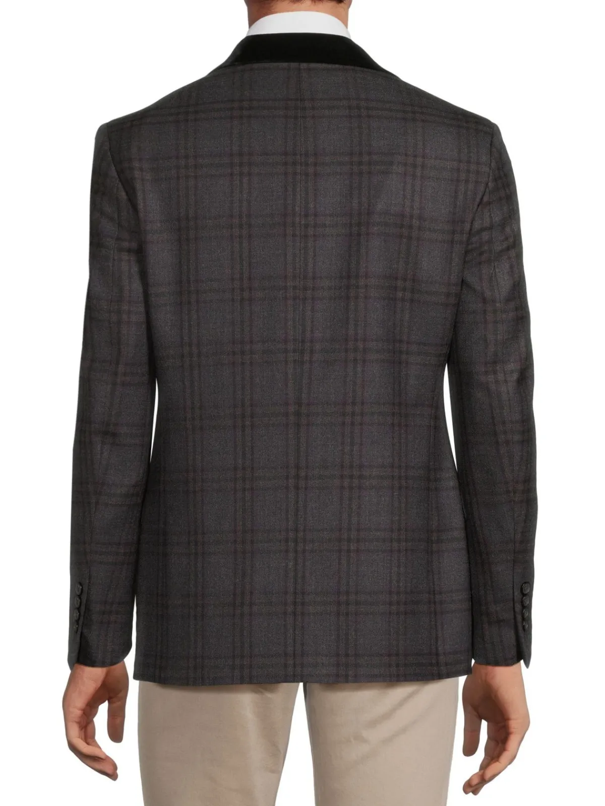 Tallia Blazers & Sportcoats|Slim Fit Plaid Wool Blend Blazer Charcoal