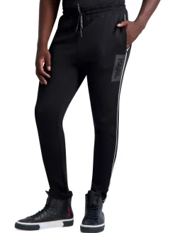 Karl Lagerfeld Paris Pants|Slim Fit Side Piping Track Pants Black