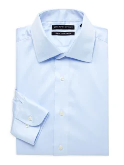Saks Fifth Avenue Dress Shirts|Slim Fit Solid Dress Shirt Light Blue