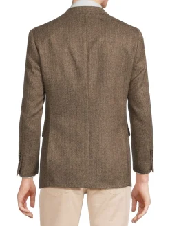 DOUGLAS & GRAHAME Blazers & Sportcoats|Slim Fit Twill Wool Blazer Brown