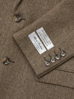 DOUGLAS & GRAHAME Blazers & Sportcoats|Slim Fit Twill Wool Blazer Brown