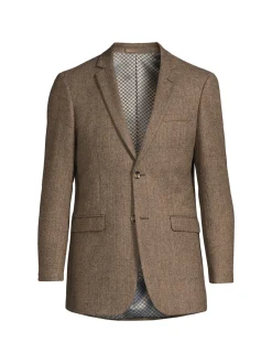 DOUGLAS & GRAHAME Blazers & Sportcoats|Slim Fit Twill Wool Blazer Brown
