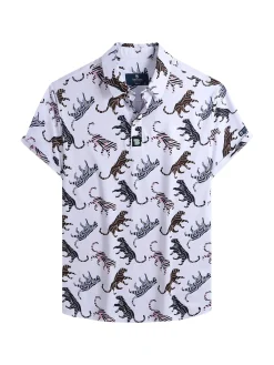Tom Baine Polos|Slim Fit Wild Cat Golf Shirt White