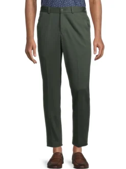 Jack Victor Pants|Slim-Fit Wool Blend Pants Olive