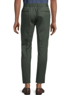 Jack Victor Pants|Slim-Fit Wool Blend Pants Olive