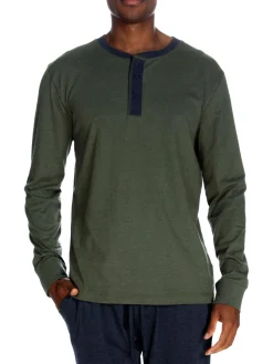 Unsimply Stitched Loungewear, Sleepwear & Robes|Slubbed Long Sleeve Henley Heather Grey