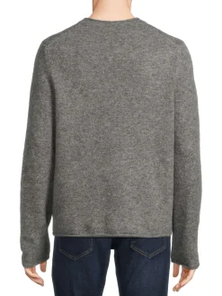 Vince Sweaters|Slubbed Merino Wool Blend Sweater Medium Heather Grey