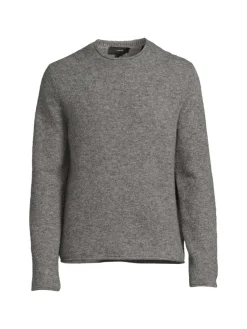 Vince Sweaters|Slubbed Merino Wool Blend Sweater Medium Heather Grey