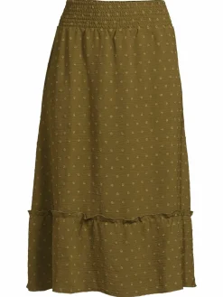 Women Bobeau Smocked A Line Midi Skirt