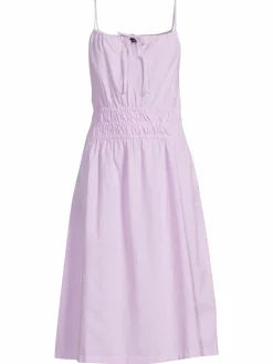 Women Saks Fifth Avenue Smocked Keyhole Linen Blend Dress
