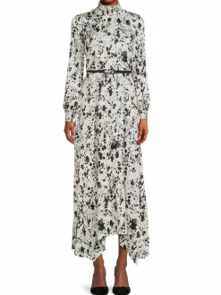 Women Donna Karan Smocked Tie Dye Midi Dress