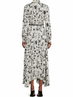 Women Donna Karan Smocked Tie Dye Midi Dress