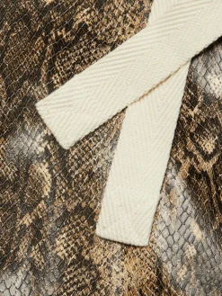 Women Ganni Snake Embossed Faux Leather Wrap Skirt