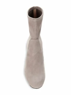 Stuart Weitzman Sofia Block Heel Suede Sock Boots