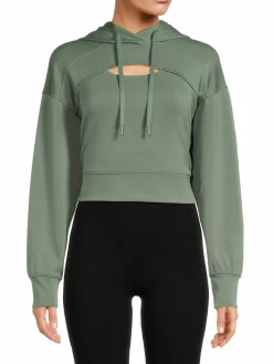 Women 90 Degree by Reflex Softlite Cutout Cropped Hoodie