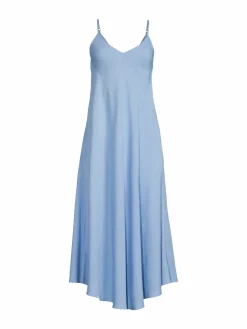 Women L'AGENCE Solid A-Line Midaxi Dress