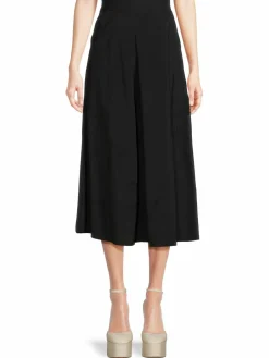 Women Max Studio Solid A-Line Midi Skirt