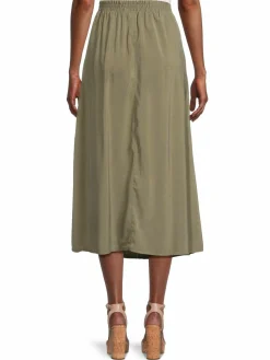 Women Max Studio Solid A-Line Midi Skirt