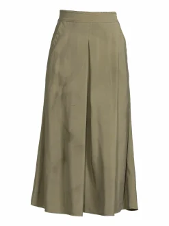 Women Max Studio Solid A-Line Midi Skirt