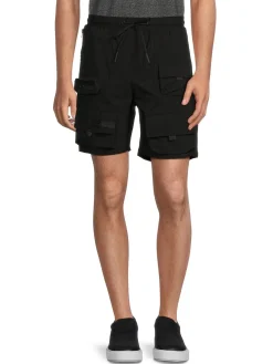 American Stitch Shorts|Solid Cargo Shorts Black