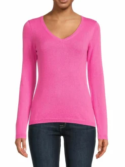 Women Sofia Cashmere Solid Cashmere Knit Sweater