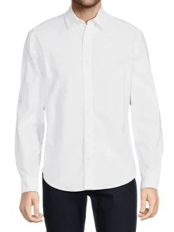 Calvin Klein Casual Button-Down Shirts|Solid Cotton Shirt