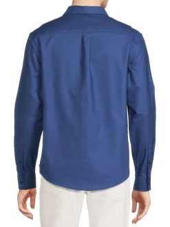 Calvin Klein Casual Button-Down Shirts|Solid Cotton Shirt