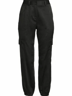 Women Donna Karan Solid Crooped Cargo Joggers
