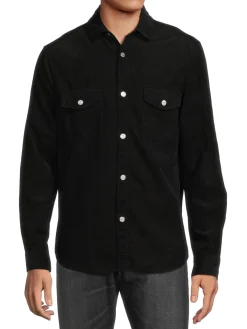 Frame Casual Button-Down Shirts|Solid Double Pocket Shirt