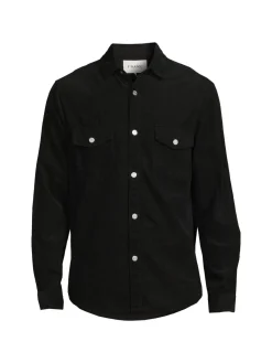 Frame Casual Button-Down Shirts|Solid Double Pocket Shirt
