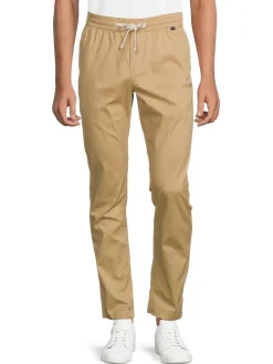 Hurley Pants|Solid Drawstring Flat Front Pants