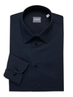 Armani Collezioni Dress Shirts|Solid Dress Shirt Grey