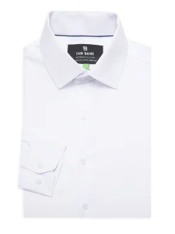 Tom Baine Dress Shirts|Solid Dress Shirt White